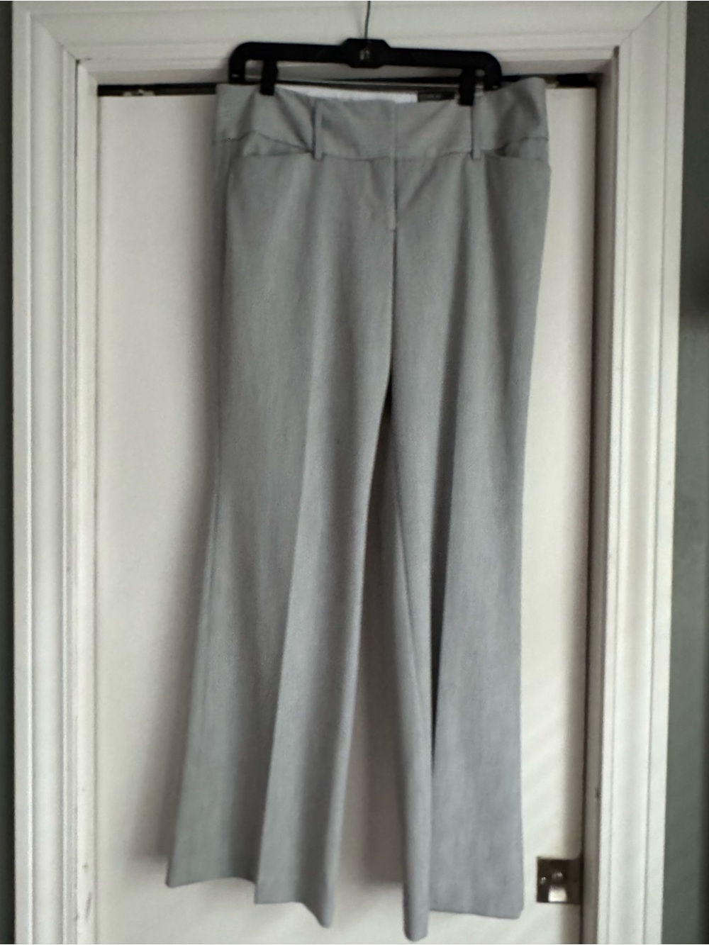 NWT Express Editor Light Gray pinstripe flare leg pants size 10R